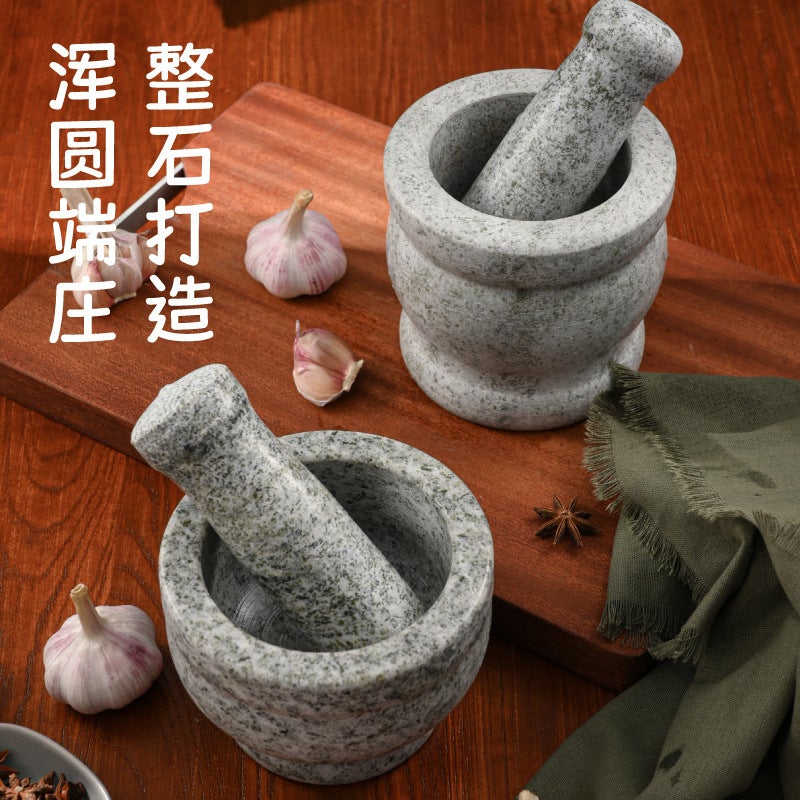 Household Garlic Mortar And Pestle Natural Stone Grinding Jar For Grinding Garlic Paste Original Stone Grinding Garlic Press Stone Mortar - Image 4